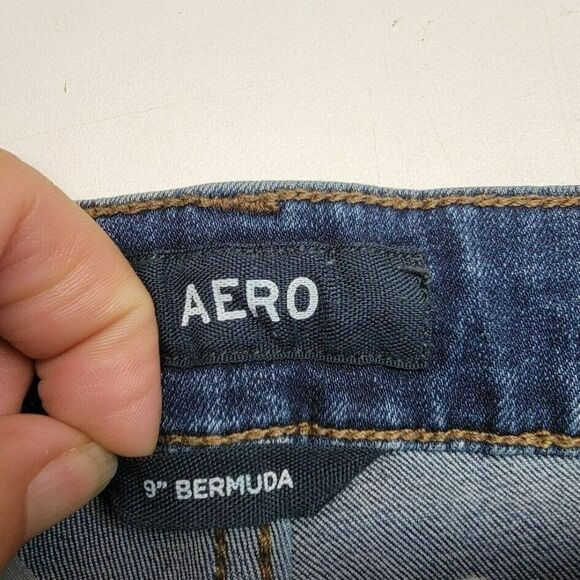 Aeropostale 9" Bermuda Denim Shorts Women's Size 3 Medium Wash Blue 29X9 - Picture 4 of 9